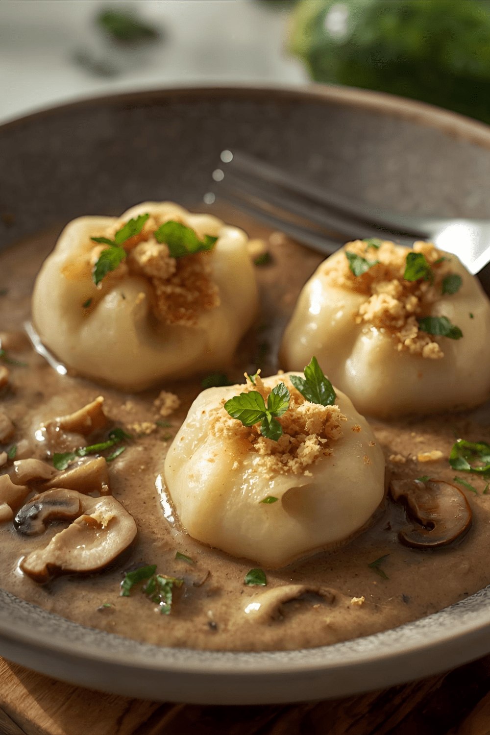 Mini-Klöße in cremiger Pilzrahmsoße – das perfekte Wohlfühlgericht für kalte&nbsp;Tage