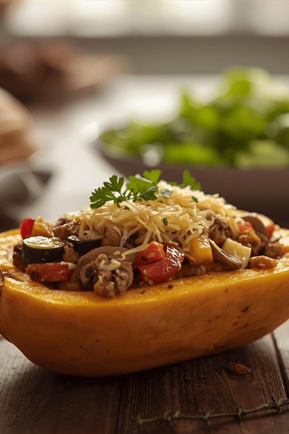 Herzhaft gefüllter Kürbis – proteinreich, vegetarisch und&nbsp;lecker