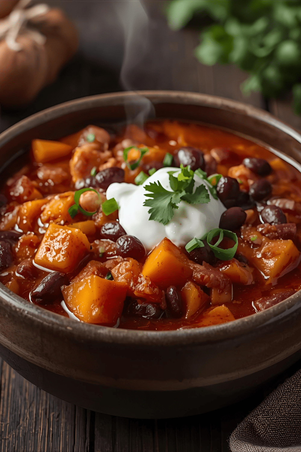 Winterliches Chili sin Carne mit Süßkartoffeln & Bohnen – Wärmend, gesund & perfekt für kalte&nbsp;Tage