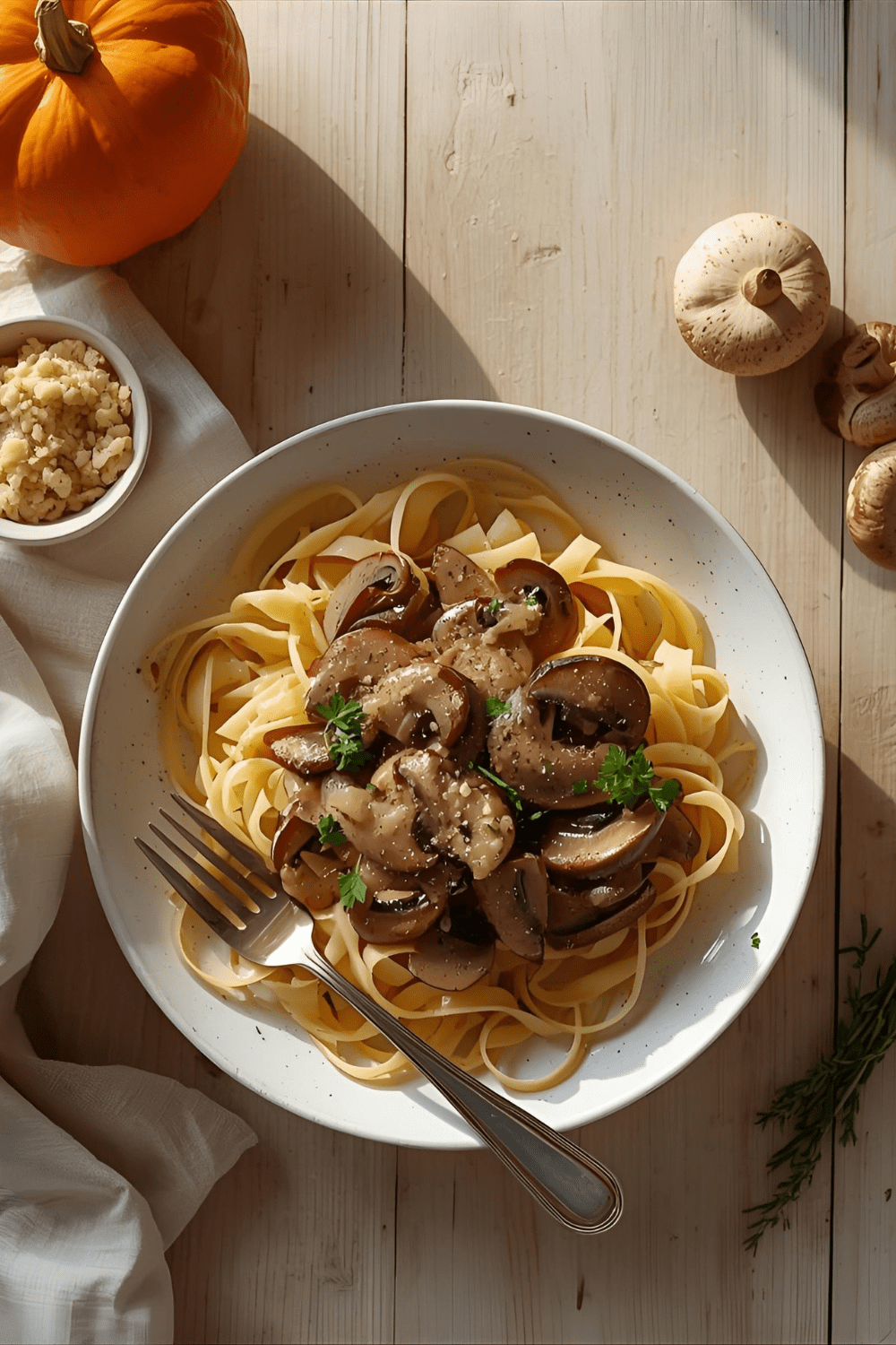 Tagliatelle mit Pilzrahmsoße – cremig, würzig & in 25 Minuten&nbsp;fertig!