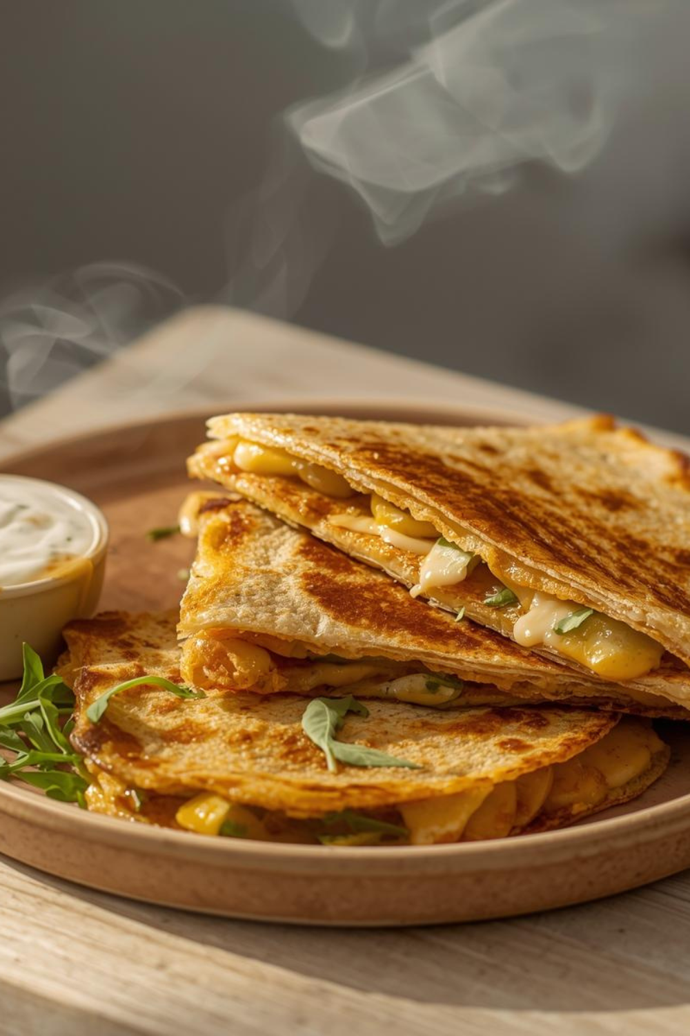 Kürbis-Quesadillas mit Käse & Rucola – knusprig, cremig & vegetarisch