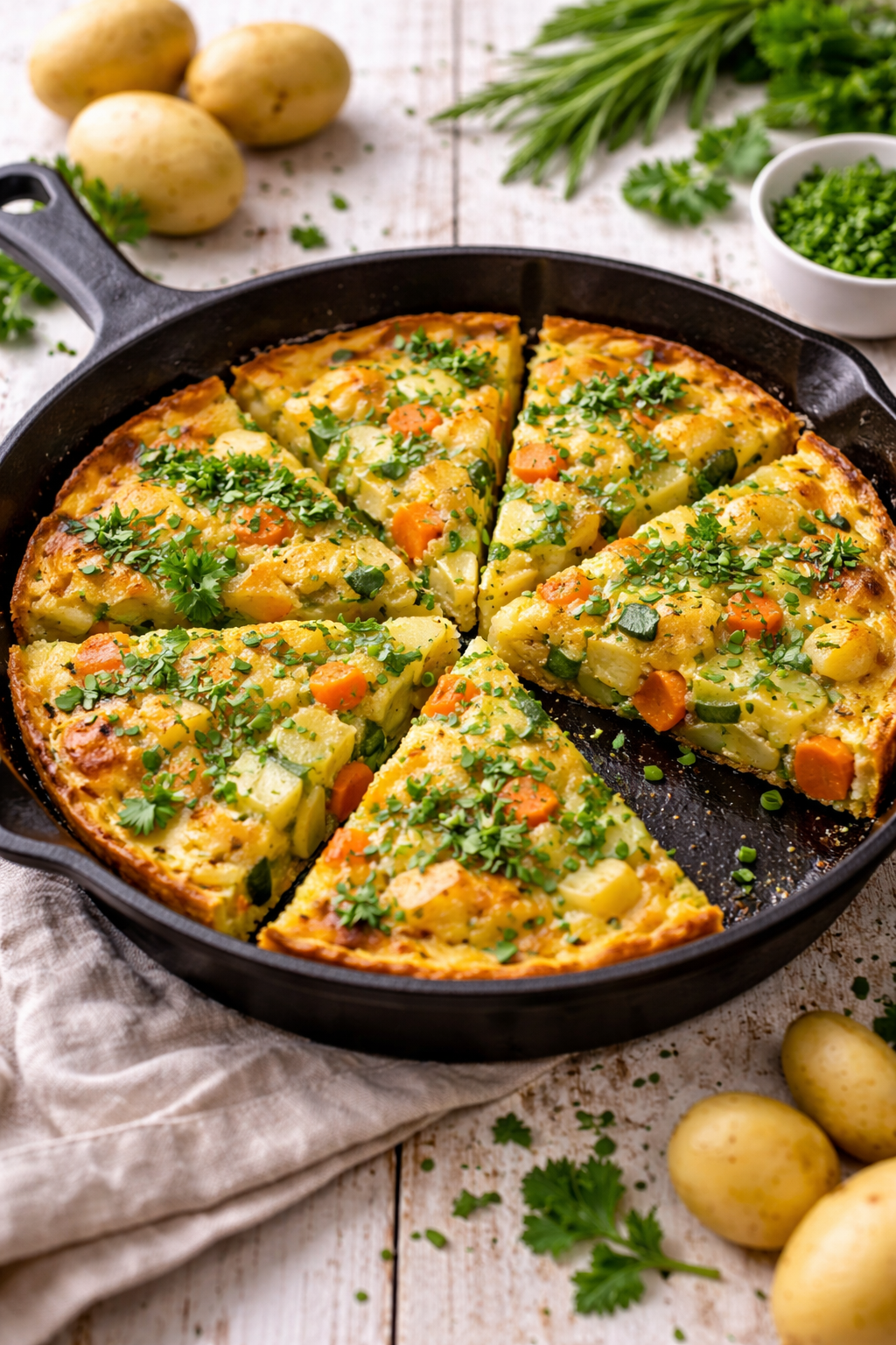 Gemüse-Frittata mit Kartoffeln – einfach, gesund und perfekt für jeden Tag