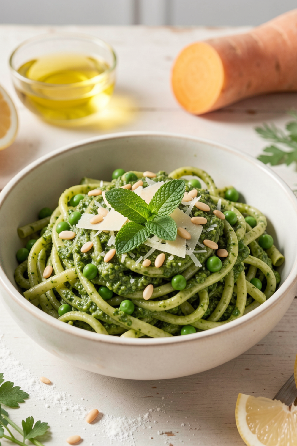 Pasta mit Erbsen-Minz-Pesto – Frisch, aromatisch & in 20 Minuten fertig