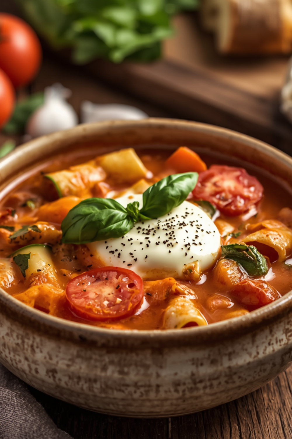 Vegetarische Lasagne Suppe – Einfach, cremig & voller Geschmack