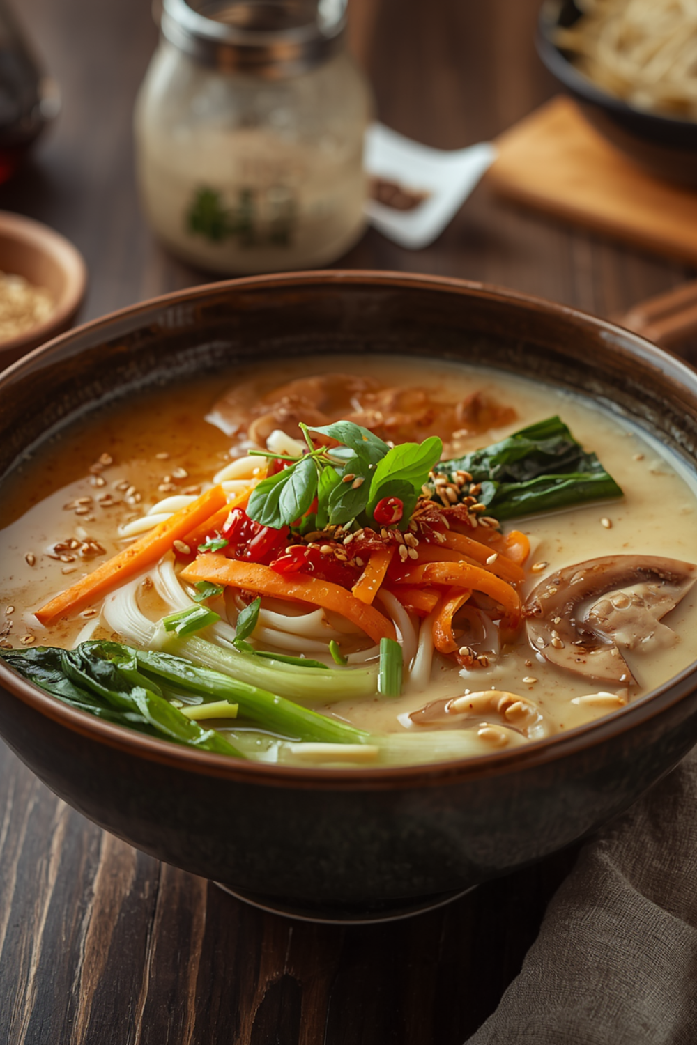 Cremige vegane Sesam Ramen – Einfach, würzig & unglaublich lecker
