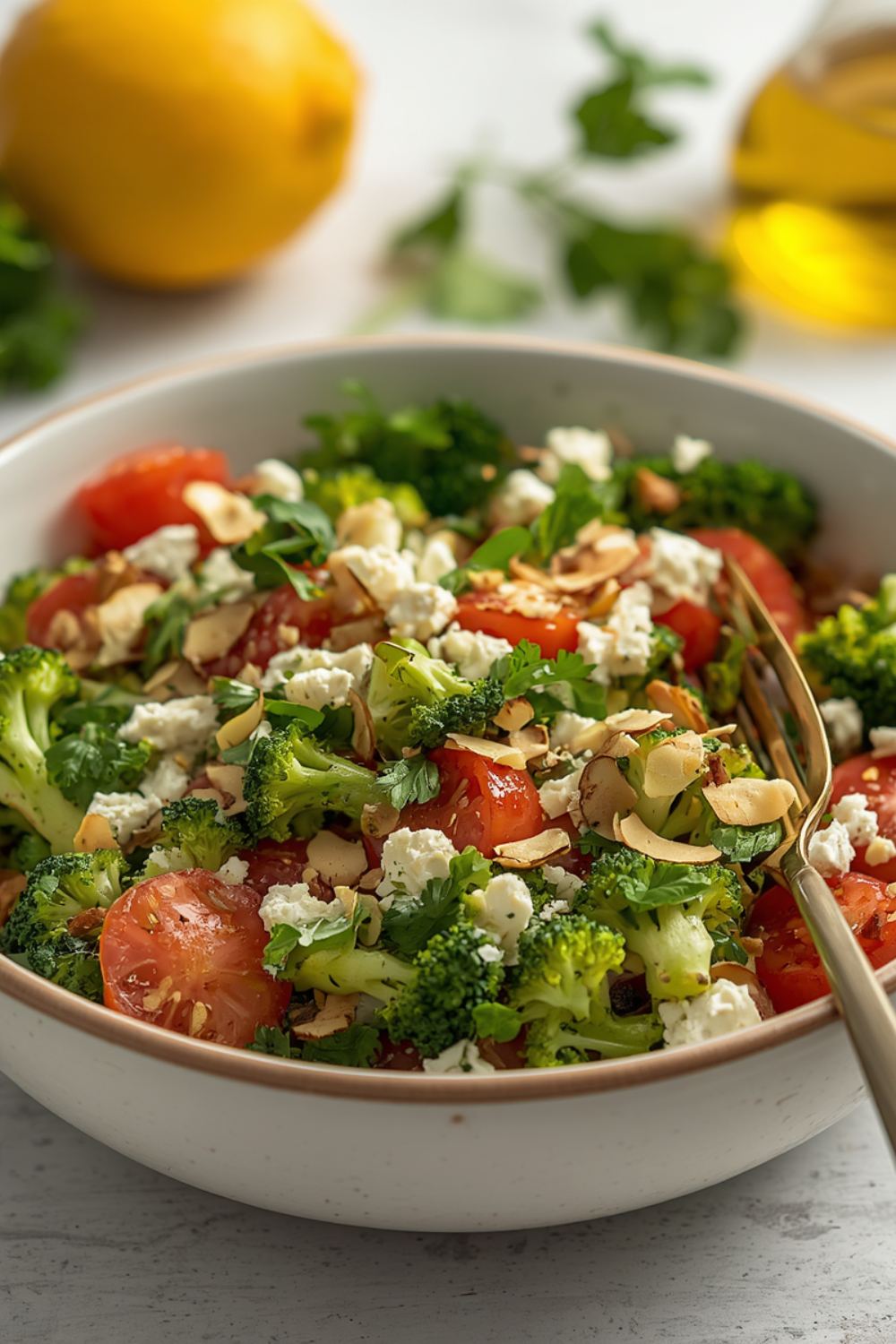 Brokkoli-Salat mit Mandeln und Zitronendressing – Knackig, frisch und perfekt für den Sommer