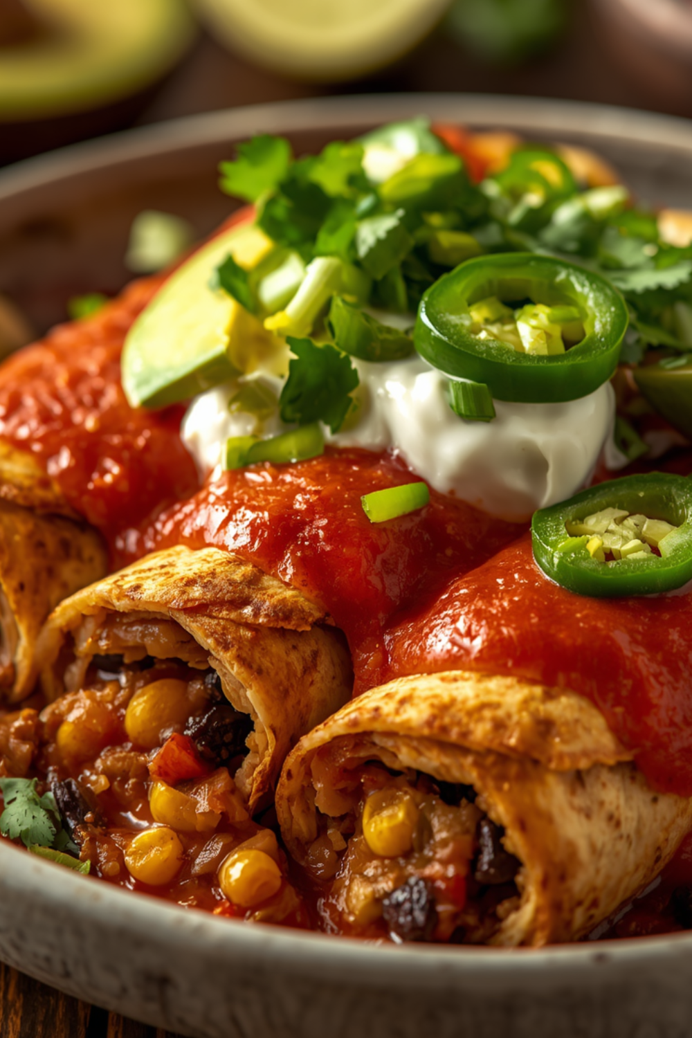Enchiladas mit Linsen-Walnuss-Füllung